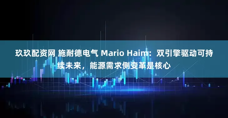 玖玖配资网 施耐德电气 Mario Haim：双引擎驱动可持续未来，能源需求侧变革是核心